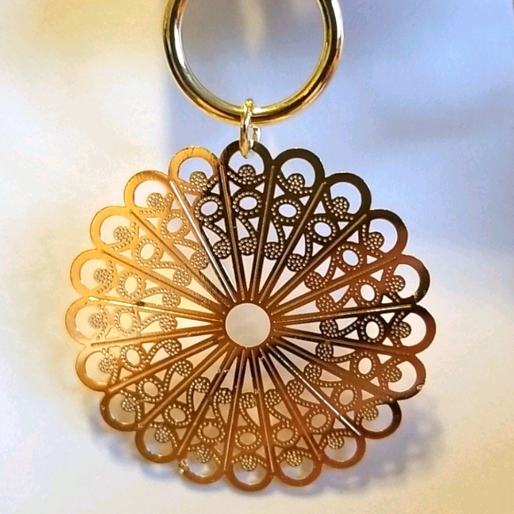3 for $15 Delicate Gold Laser Cut Earrings - Picture 3 of 3